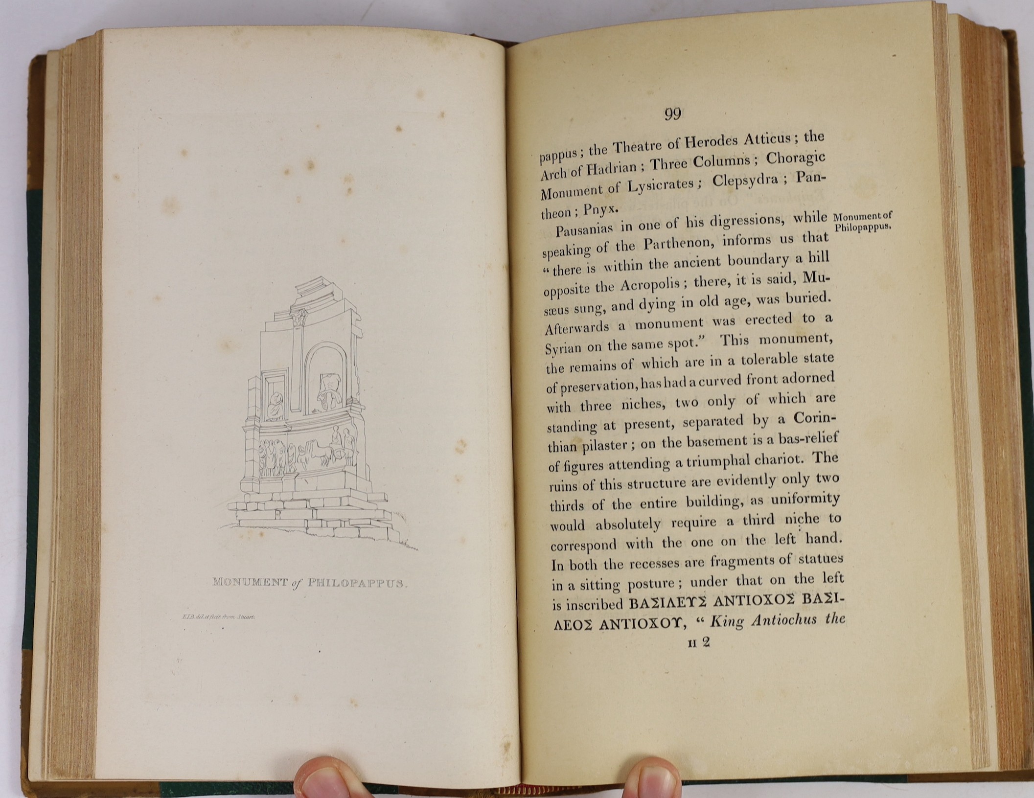 Burrow, Rev. E.I. - The Elgin Marbles; with an abridged historical and topographical account of Athens. vol.I (all published). 39 engraved plates and a plan (with key sheet); later 19th cent. half calf and cloth, gilt-ru